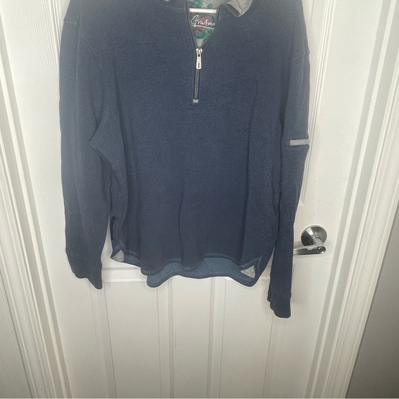 Robert Graham 1/4 Zip Pullover Sweater in Blue L - Picture 4 of 12
